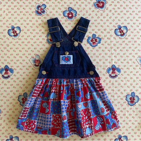 Women Summer Vintage Embroidery Denim Overall Dress main image 1